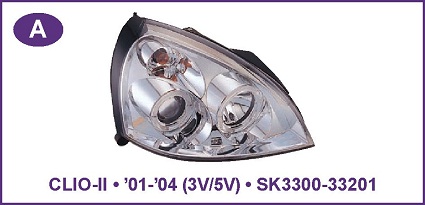 Angel Eye farovi RENAULT CLIO II 3V/5V Hrom,crni 01-04